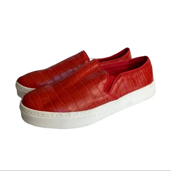 Sam Edelman Lacey Croc Embossed Slipon Shoes Sz 11 - Picture 2 of 7